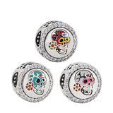 Silver Halloween Skull Charm for DIY Jewelry Bracelet