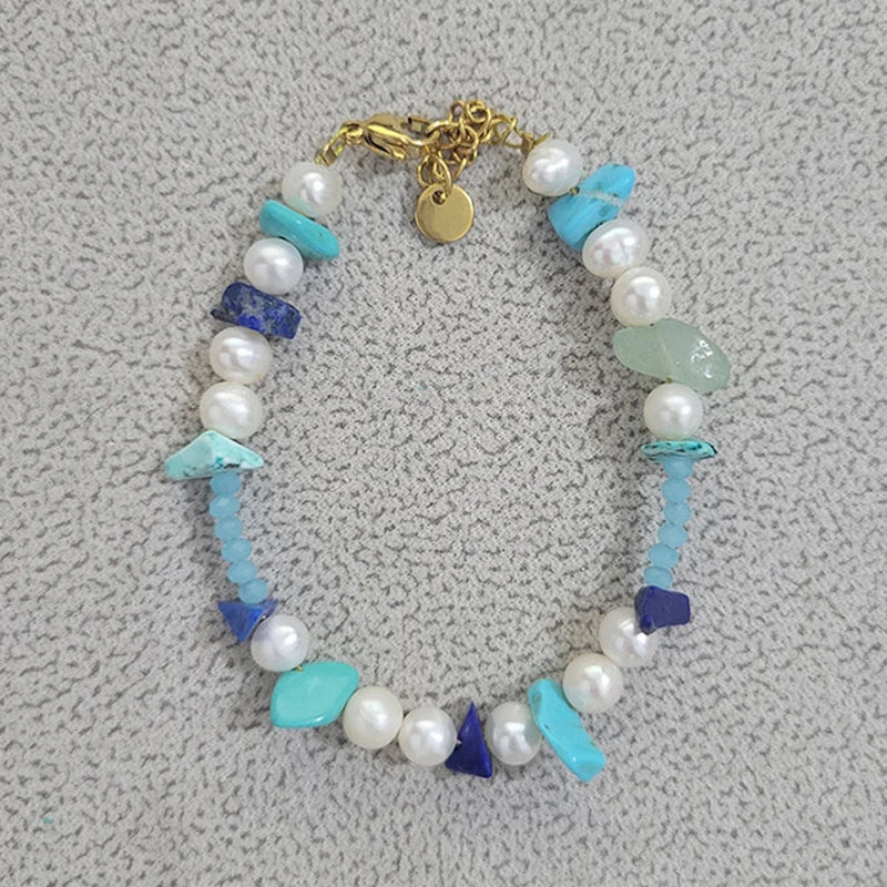 14KGF Pearl Beads Bracelet For Women Fine Jewelry