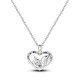 925 Silver Elephant Pendant Necklace Zircon Wedding Jewelry