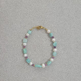 18KGF Glass Beads Natural Freshwater Pearl Bracelet