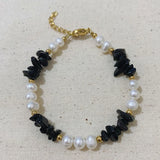 18KGF Natural Stone Bracelet Baroque Pearl Bracelet
