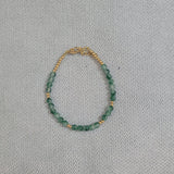 18KGF Nature Stone Bracelet Mini Stone Bracelets for Women Girls Jewelry