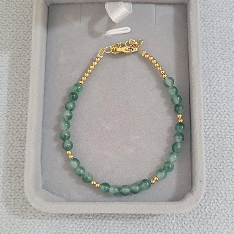 18KGF Nature Stone Bracelet Mini Stone Bracelets for Women Girls Jewelry