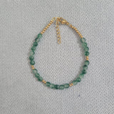 18KGF Nature Stone Bracelet Mini Stone Bracelets for Women Girls Jewelry