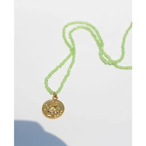 18KGF Natural Stone Pendant Necklace Bohemian Style Jewelry Women