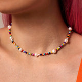 Vintage Natural Freshwater Pearl Choker Necklace Women Wedding Jewelry