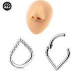 Titanium 16G Nose Clicker Tragus Hoop Earring