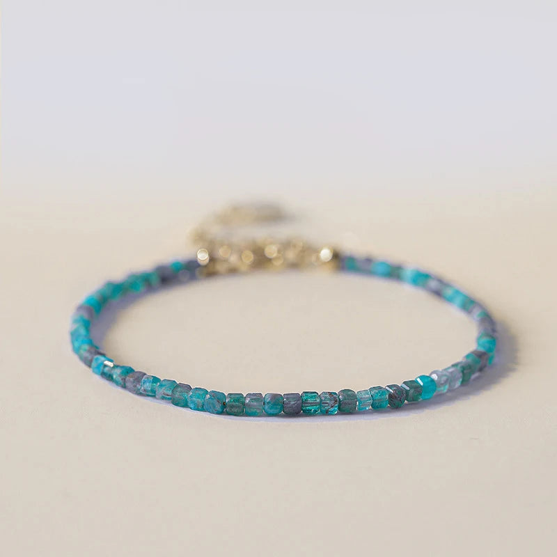 Adjustable Thin Natural Stone Beads Bracelet