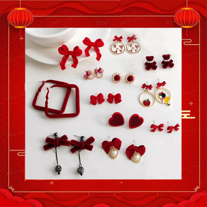 Year of The Tiger S925 Silver Needle Red Year Earrings