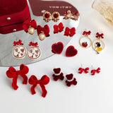 Year of The Tiger S925 Silver Needle Red Year Earrings