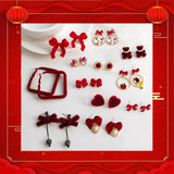 Year of The Tiger S925 Silver Needle Red Year Earrings