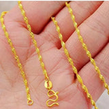 24K Necklace Box Chain/Water Ripple/Sleek Single Necklace