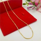 24K Necklace Box Chain/Water Ripple/Sleek Single Necklace