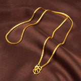24K Necklace Box Chain/Water Ripple/Sleek Single Necklace