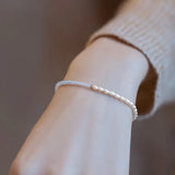2mm Aquamarine Quartz Bracelet Crystal Beads Woman Gift