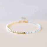 2mm Aquamarine Quartz Bracelet Crystal Beads Woman Gift