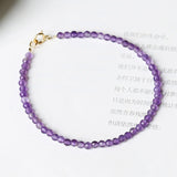 2mm Amethyst Bracelet Small Beads Hand Jewelry