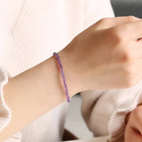 2mm Amethyst Bracelet Small Beads Hand Jewelry