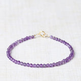 2mm Amethyst Bracelet Small Beads Hand Jewelry