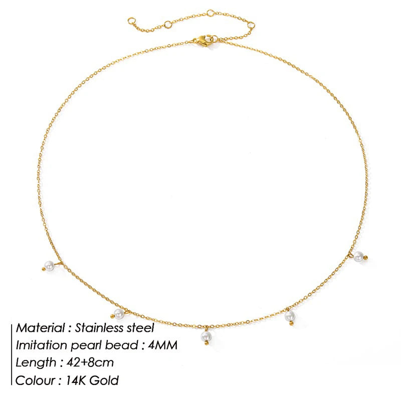 Minimalist Pearl Choker Necklace Pendant Jewelry