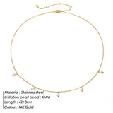 Minimalist Pearl Choker Necklace Pendant Jewelry