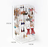 Rotating Jewelry Storage Box Earrings Display Stand Organizer