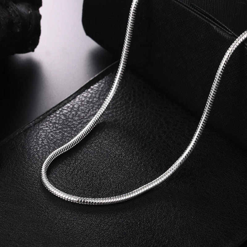3MM Snake Chain Necklace S925 Sterling Silver Wedding Jewelry