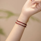 Natural Garnet Plated Bracelet for Women 3mm