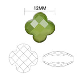 4 Leaves Flower Glass Beads 12mm 30pcs Crystal Cross Pendant Bead