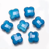 4 Leaves Flower Glass Beads 12mm 30pcs Crystal Cross Pendant Bead