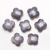 4 Leaves Flower Glass Beads 12mm 30pcs Crystal Cross Pendant Bead