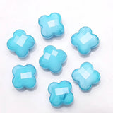4 Leaves Flower Glass Beads 12mm 30pcs Crystal Cross Pendant Bead