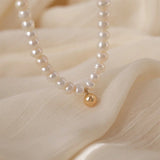 4mm Natural Pearl Necklace French Classic Clavicle Chain