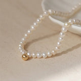 4mm Natural Pearl Necklace French Classic Clavicle Chain