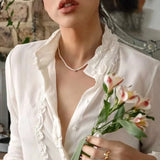 4mm Natural Pearl Necklace French Classic Clavicle Chain