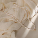 4mm Natural Pearl Necklace French Classic Clavicle Chain