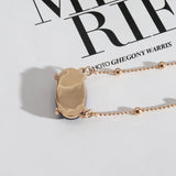 Small Stone Oval Pendants Necklaces for Women in 5 Colors