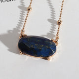 Small Stone Oval Pendants Necklaces for Women in 5 Colors