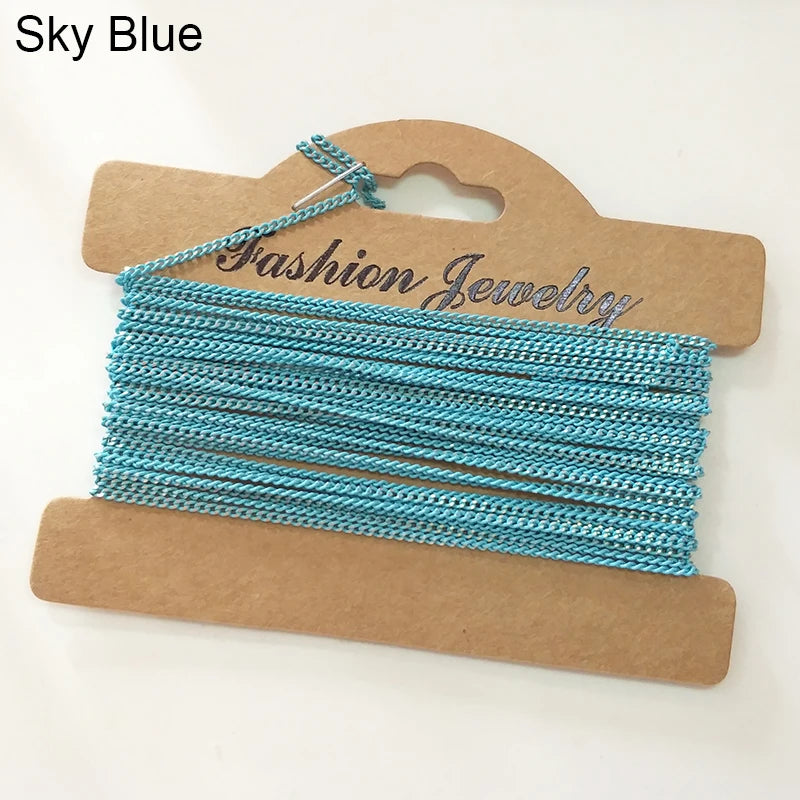 500cm Copper Chains Rainbow Colors DIY Necklace Findings