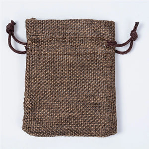 5Pcs Cotton Jute Drawstring Pouches Gift Packaging Bags