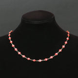 9 Colors Stainless Steel Bead Necklace Evil Eye Charm Female Jewelry