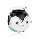 925 Silver Graduation Charm Beads Owl Dangle Fit MULA Bracelet
