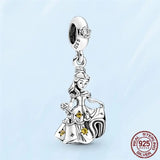 925 Silver Beauty And The Beast Belle Charm Bracelet Jewelry