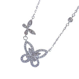 925 Silver Butterfly Necklace Hollow out Single and Double Butterfly Necklace