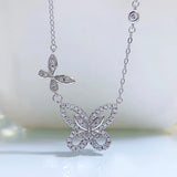 925 Silver Butterfly Necklace Hollow out Single and Double Butterfly Necklace