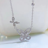 925 Silver Butterfly Necklace Hollow out Single and Double Butterfly Necklace