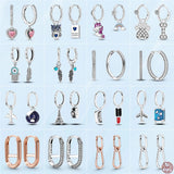 925 Silver Charm Double Hoop Earrings