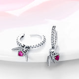 925 Silver Charm Double Hoop Earrings