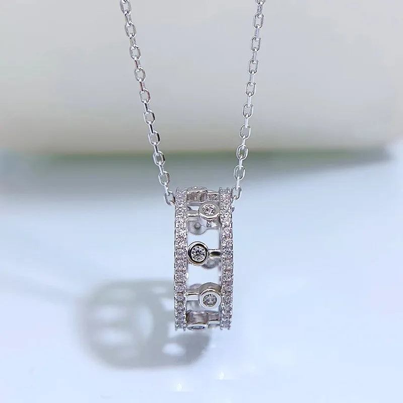 925 Silver Dew Diamond Necklace Women's Collar Chain Pendant