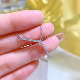 925 Silver Diamond Geometric Necklace Pendant Temperament Necklace